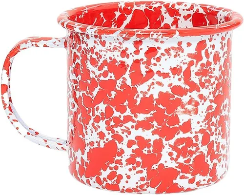 Vista 9 de Crow Canyon Home Splatter Enamelware - Taza grande de 16 onzas, color negro