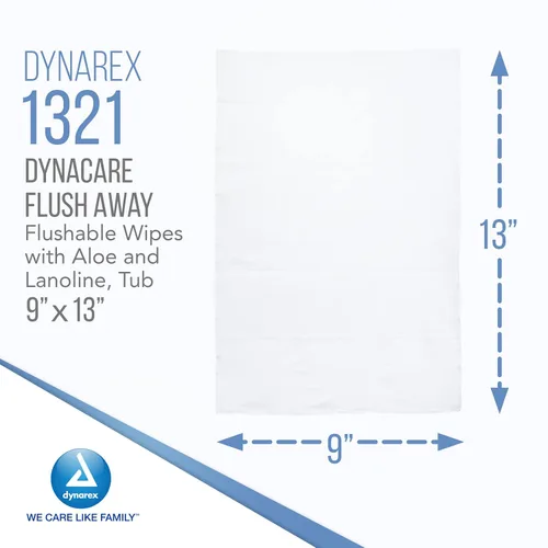 Vista 2 de Dynarex DynaCare Toallitas desechables para baño, toallitas húmedas para higiene de baño, sin alcohol, seguras para alcantarillas y sistemas