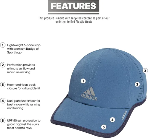 Vista 2 de adidas Superlite - Gorra de rendimiento, de ajuste relajado para mujer