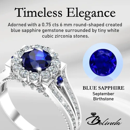 Vista 4 de Anillo de compromiso nupcial con piedras preciosas brillantes y platino para mujer