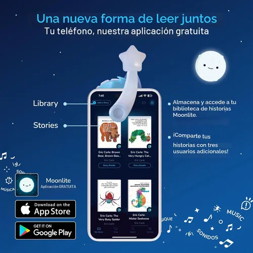 Vista 5 de Moonlite Juego de iniciación Storytime: proyector y 4 historias bíblicas Learning Gift for Children Ages 1 Year and Up, Ideal for Bedtime