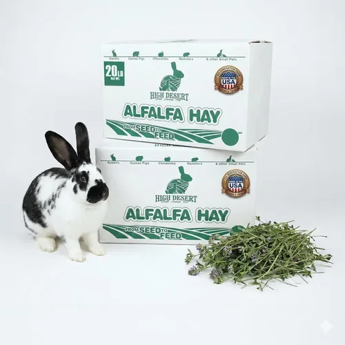 Vista 12 de High Desert Heno de alfalfa, alimento de hojas blandas rico en proteínas para animales jóvenes en crecimiento, alimento natural para conejos y heno