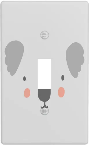 Vista 60 de Lindo Koala - Placa de interruptor de luz de 1 banda, placa de pared basculante individual, placa decorativa eléctrica GFCI para decoración