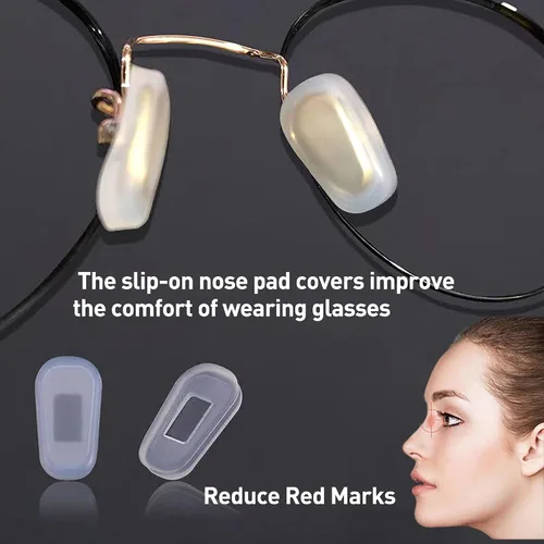 Vista 2 de Fundas de almohadilla de nariz para lentes, almohadilla de silicona antideslizante para lentes, fundas protectoras para gafas almohadillas para Negro