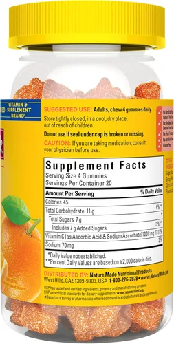 Vista 9 de Nature Made Dosis máxima fuerza Vitamina C 1000 mg por porción, gomitas de apoyo inmunológico de vitamina C para adultos, 80 gomitas para apoyo