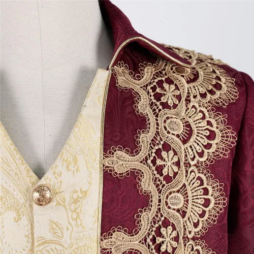 Vista 4 de Crubelon Chaqueta medieval steampunk para hombre, estilo gótico, victoriano, uniforme