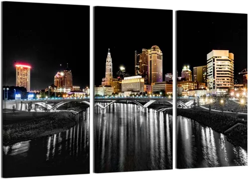 Vista 18 de Arte de pared con puente de Memphis Hernando de Soto, decoración de pared en blanco y negro, paisaje urbano de Tennessee, lienzo, impresión