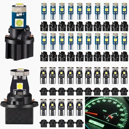 Vista 11 de BBTO Juego de 20 bombillas LED T5 T10 con enchufe giratorio, para instrumentos, para salpicadero, luces LED para interiores de automóvil, tablero