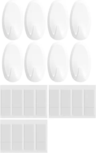Vista 10 de FrogTape reMOVEables Ganchos de pared resistentes, 8 ganchos y 12 tiras, soporta hasta 3 libras, sin daños, fácil de quitar y reutilizar, gancho