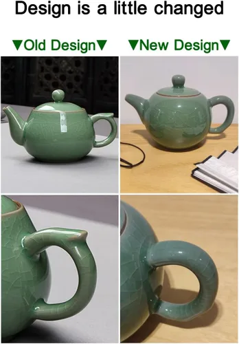 Vista 4 de Tetera Celadon, tetera de porcelana verde jade, utensilio de té de kungfu, ceremonia de té, 4 colores opcionales, (verde claro)
