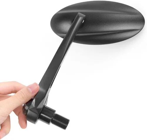 Vista 14 de KiWAV Espejos de extremo de barra de motocicleta ultra negro compatible con manillar roscado M6
