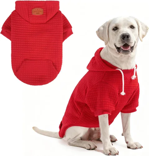 Vista 22 de BEAUTYZOO - Sudadera con capucha para perros con agujero para correa y bolsillo, suéteres para perros pequeños, medianos y grandes, niños y niñas
