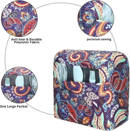 Vista 4 de Funda para batidora de cocina compatible con mezcladores Kitchenaid de 7 a 8 cuartos de galón, funda para batidora de pie con bolsillo, cubiertas