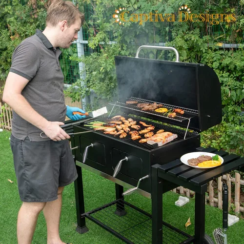 Vista 8 de Captiva Designs - Parrilla de carbón extra grande resistente