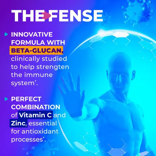 Vista 2 de THE-FENSE Cápsulas de suplemento de beta-glucano, vitamina C y zinc, refuerzo de apoyo inmunológico para mujeres y hombres, libre de gluten