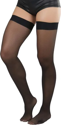 Vista 35 de ToBeInStyle Medias de red atemporales con costura trasera para mujer