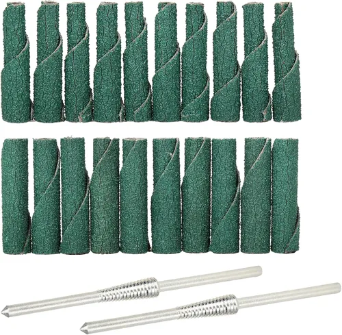 Vista 9 de 19 rollos de cartucho abrasivo de papel de arena de 1-1/2 pulgadas, vástago de 1/8 pulgadas, disco de lijado rotativo Dremel, lijadoras de tambor