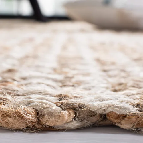 Vista 5 de SAFAVIEH Natural Fiber Collection - Alfombra decorativa de 2 x 3 pies, natural y marfil, hecha a mano, yute a rayas, ideal para zonas de alto