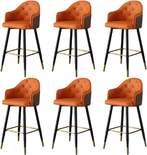 Vista 10 de Silla de bar, taburete de bar Glam con respaldo bajo, taburete tapizado para mostrador para Bristol (beige, taburete de 1 mostrador