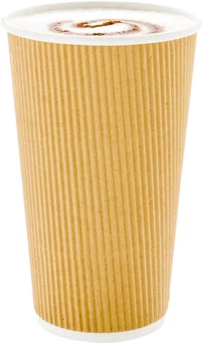 Vista 17 de Restaurantware Ripple Wall - Tazas de café de 10 unidades de 20 onzas aisladas de papel negro, borde enrollado, resistente a derrames, papel