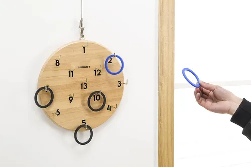 Vista 5 de Juego de lanzamiento de gancho y anillo SUNGIFT para adultos y niños - Juegos de lanzamiento de anillos de Hooky en el patio - Juego de pared