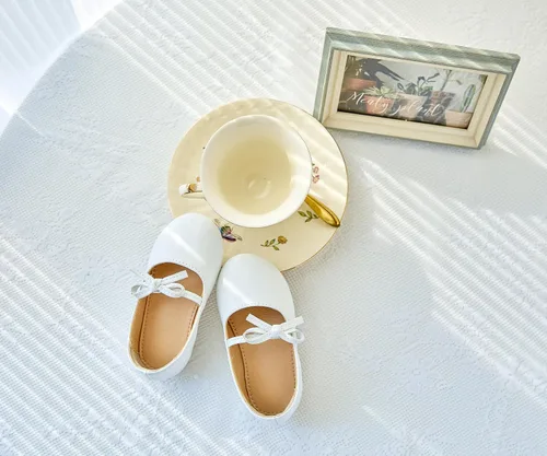 Vista 3 de ESTINE Mary Jane - Zapatos planos para niñas pequeñas y niñas pequeñas, vestido brillante, zapatos de ballet de boda de princesa