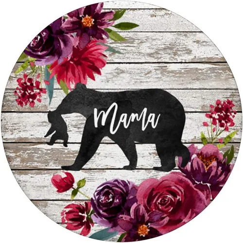 Vista 3 de Mama Bear One Baby Cub Rustic Barn Wood Burgundy Floral - PopSockets Grip and Stand for Phones and Tablets