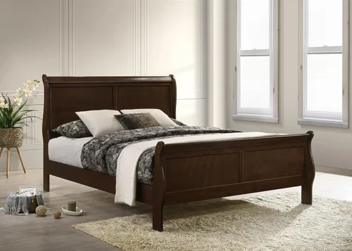 Vista 2 de Coaster Louis Philippe Queen - Cama tradicional de trineo, capuchino
