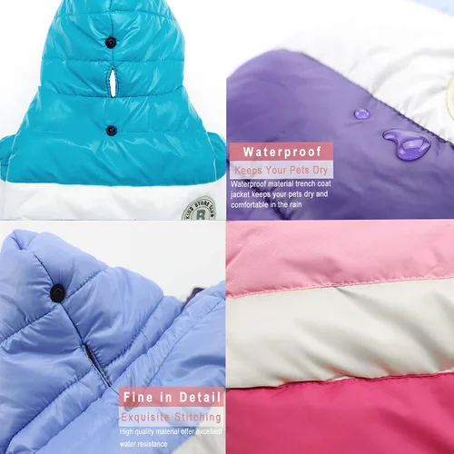 Vista 3 de Chaleco de Perro Abrigo de Invierno para Perros Pequeños Niños Niñas, Chaquetas de Plumón para Perros Sudadera con Capucha para Cachorros Abrigo