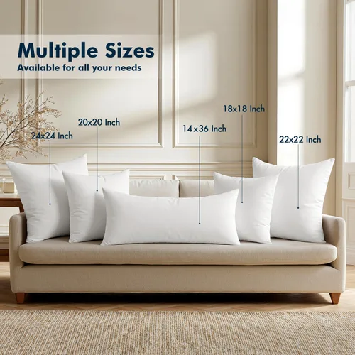 Vista 6 de MIULEE - Rellenos de almohadas decorativas, 14x36 pulgadas con relleno de fibra virgen 100% para cama y sofá