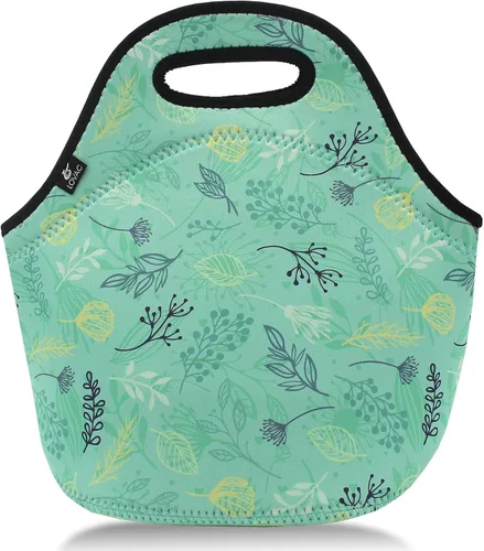 Vista 14 de LOVAC Lonchera de neopreno para hombres, bolsa de almuerzo aislada, duradera e impermeable, reutilizable, suave y ligera (negro)