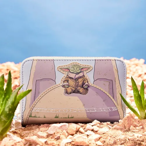 Vista 7 de Loungefly The Mandalorian Grogu Stone - Cartera que brilla en la oscuridad, exclusiva de Tienda