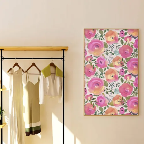 Vista 8 de WENMER Papel tapiz floral para despegar y pegar de 17.7 x 118 pulgadas, acuarela decorativa de flores rosas durazno, extraíble, para tocador