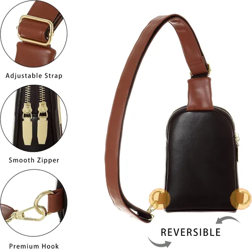 Vista 4 de INICAT Riñoneras para mujer, riñoneras de moda, bolsa pequeña con correa ajustable para viajes y deportes