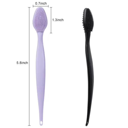 Vista 5 de Cepillo exfoliante de labios de silicona de doble cara, herramienta exfoliante de labios de silicona suave, removedor de puntos negros