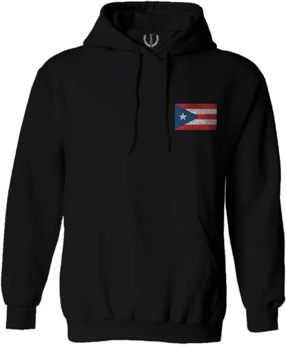 Vista 2 de Sudadera con capucha y espalda Nuyorican Boricua Rican Flag de Puerto Rico