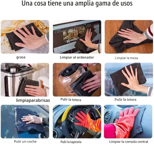 Vista 5 de YAPEEN Sparkclean - Paños de limpieza mágicos gruesos, paño de limpieza reutilizable, se puede utilizar para ventanas, vidrio, muebles, autos
