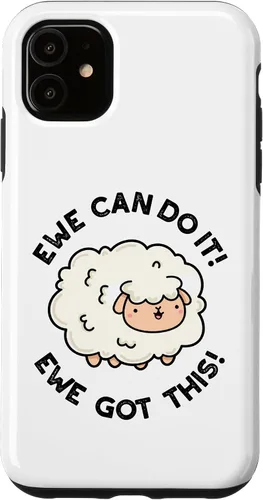 Vista 5 de iPhone 15 Ewe Can Do It Ewe Got This Funny Sheep Pun Case