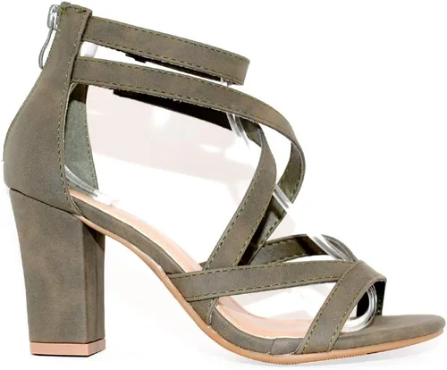 Vista 2 de Colección TRENDSup Sandalias de tacón grueso con correa de tobillo para mujer