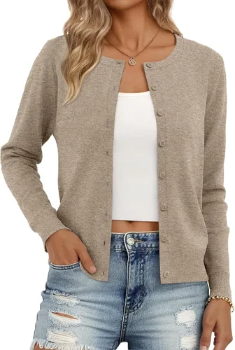 Vista 32 de Trendy Queen Women's Lightweight Knit Cardigan Gris Melange