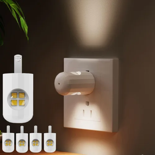 Vista 11 de Paquete de 6 mini luces LED nocturnas enchufables de pared - Del anochecer al amanecer encendido y apagado automático, 2700 K blanco cálido