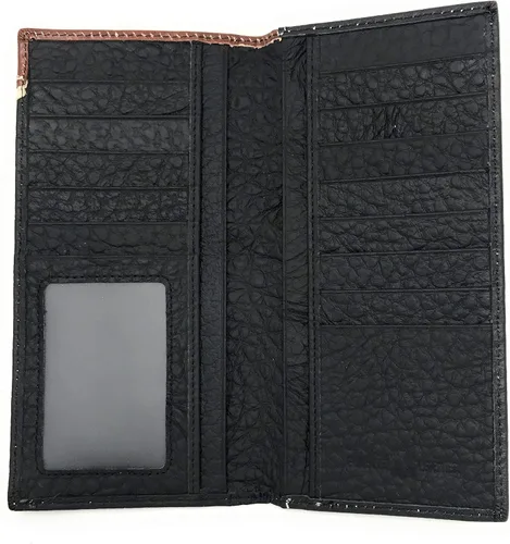 Vista 2 de Western Tooled - Cartera de piel auténtica para hombre