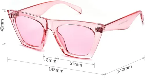 Vista 4 de mosanana Gafas de sol cuadradas con diseño de ojo de gato para mujer, modelo de estilo moderno-SHINE