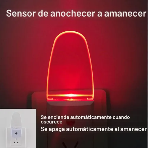 Vista 4 de CICINY Paquete de 4 luces LED de noche enchufables, eficiencia energética, 0.5 W, sensor de atardecer a amanecer, luces nocturnas para dormitorio