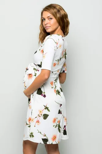 Vista 6 de My Bump - Vestido de mujer envolvente de maternidad, para lactancia con estampado, para Baby Shower para mujer