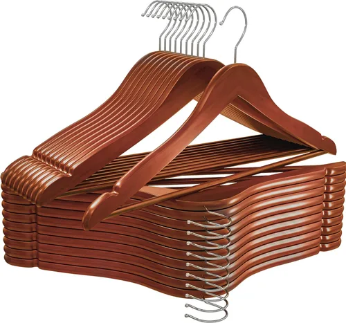 Vista 22 de Utopia Home Perchas de madera de alta calidad, paquete de 20 – Percha duradera y delgada – Percha para trajes con gancho giratorio de 360 grados