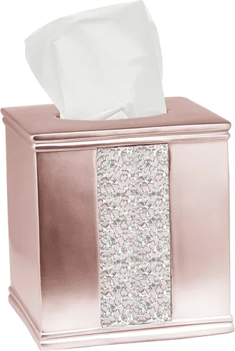 Vista 7 de Zahari Home Sinatra - Caja de pañuelos cuadrada para baño, dormitorio, sala de estar, champán