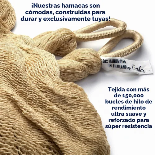 Vista 5 de Yellow Leaf Hammocks - Hamaca tejida a mano de tamaño doble, con capacidad para 1 a 2 personas, 400 libras máximo, resistente a la intemperie