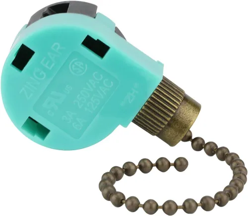 Vista 12 de ZE-268S1 - Interruptor de ventilador de techo Zing Ear 3 velocidades 4 cables de control de cadena de repuesto para ventiladores, lámparas de pared
