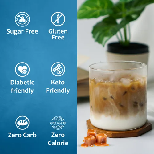 Vista 4 de Jarabe de café sin azúcar Syruvia, jarabe con sabor a caramelo para bebidas, lattes y postres – 25.4 fl oz